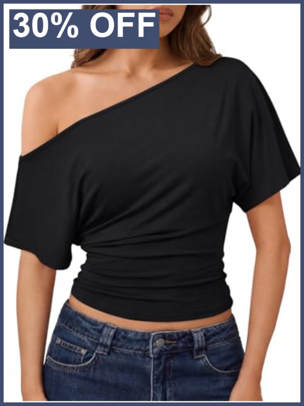 Off The Shoulder Crop Top Women Summer Going Out Stretchy